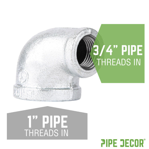 1 in. x 3/4 in. Galvanized Iron Reducing Elbow