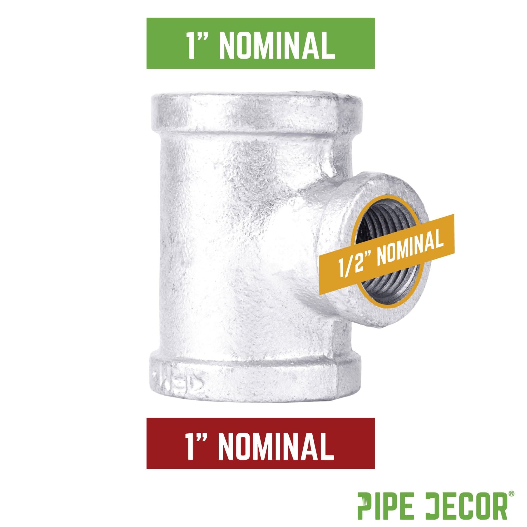 1 in. x 1 in. x 1/2 in. Galvanized Reducing Tee