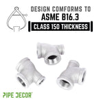 1 in. x 1/2 in. x 1 in. Galvanized Reducing Tee