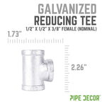 1/2 in. x 1/2 in. x 3/8 in. Galvanized Reducing Tee
