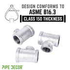 1 in. x 3/4 in. x 1 in. Galvanized Reducing Tee