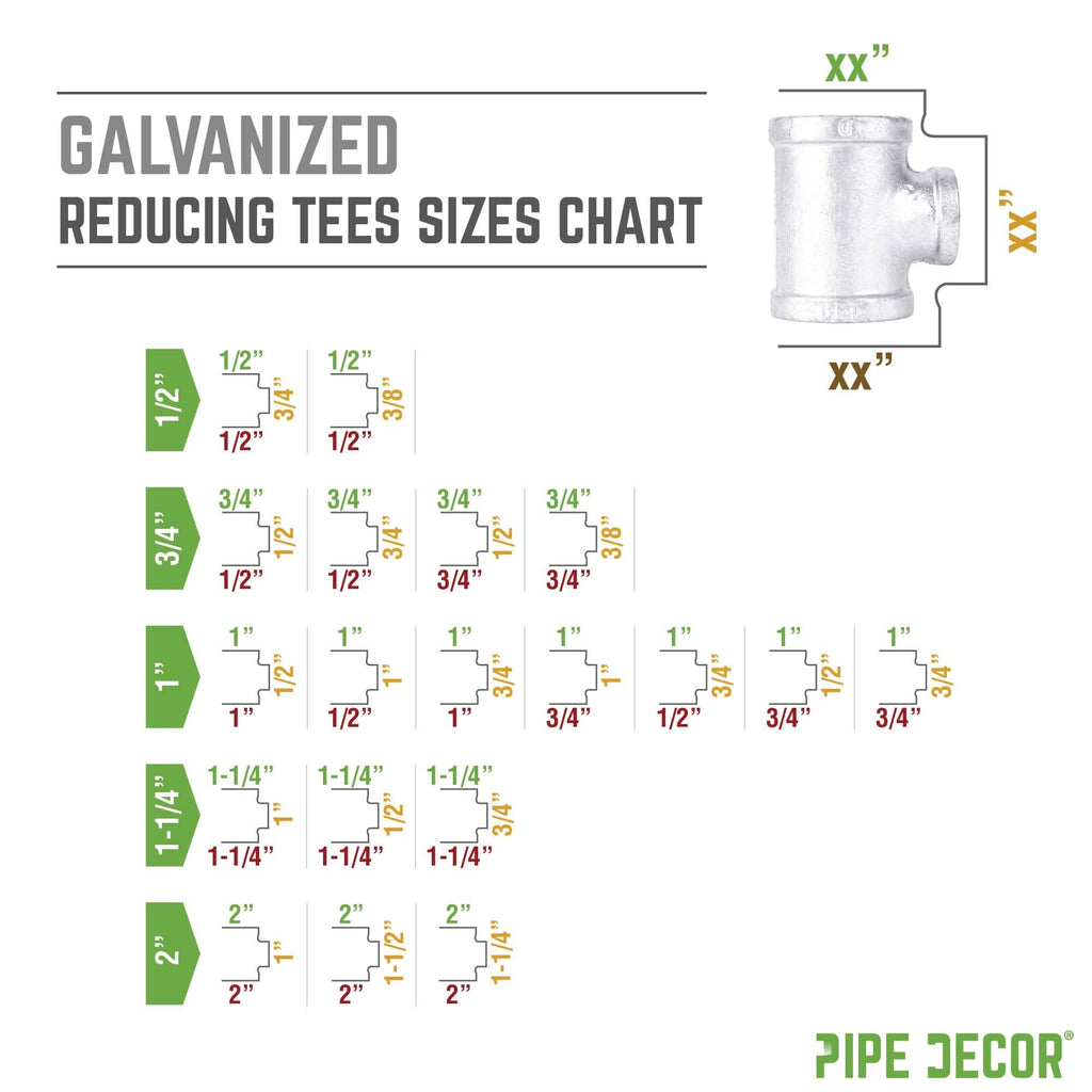 1 in. x 3/4 in. x 1 in. Galvanized Reducing Tee