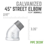 1 1/4 in. Galvanized Iron 45 Degree Street Elbow