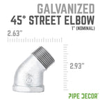 1 in. Galvanized Iron 45 Degree Street Elbow