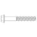Large Diameter Tapcon Concrete Screw, 1/2" Dia., Hex, 5" L, Steel Zinc Plated, 25 PK