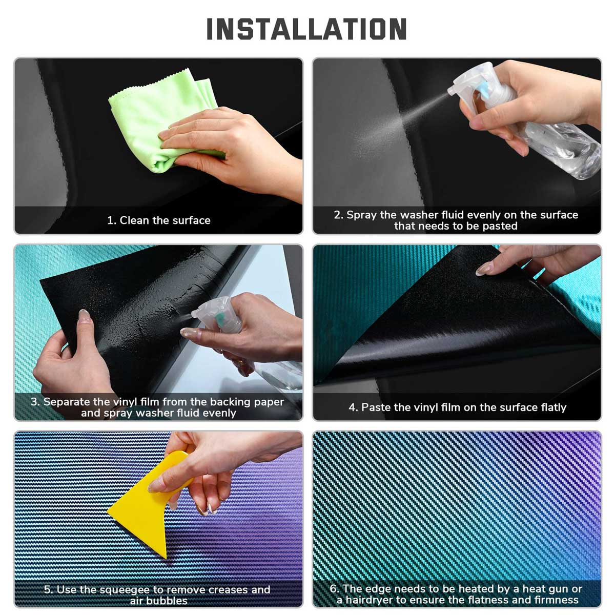Yescom Chameleon Car Wrap Purple Green Vinyl Roll (100', 50' Options)