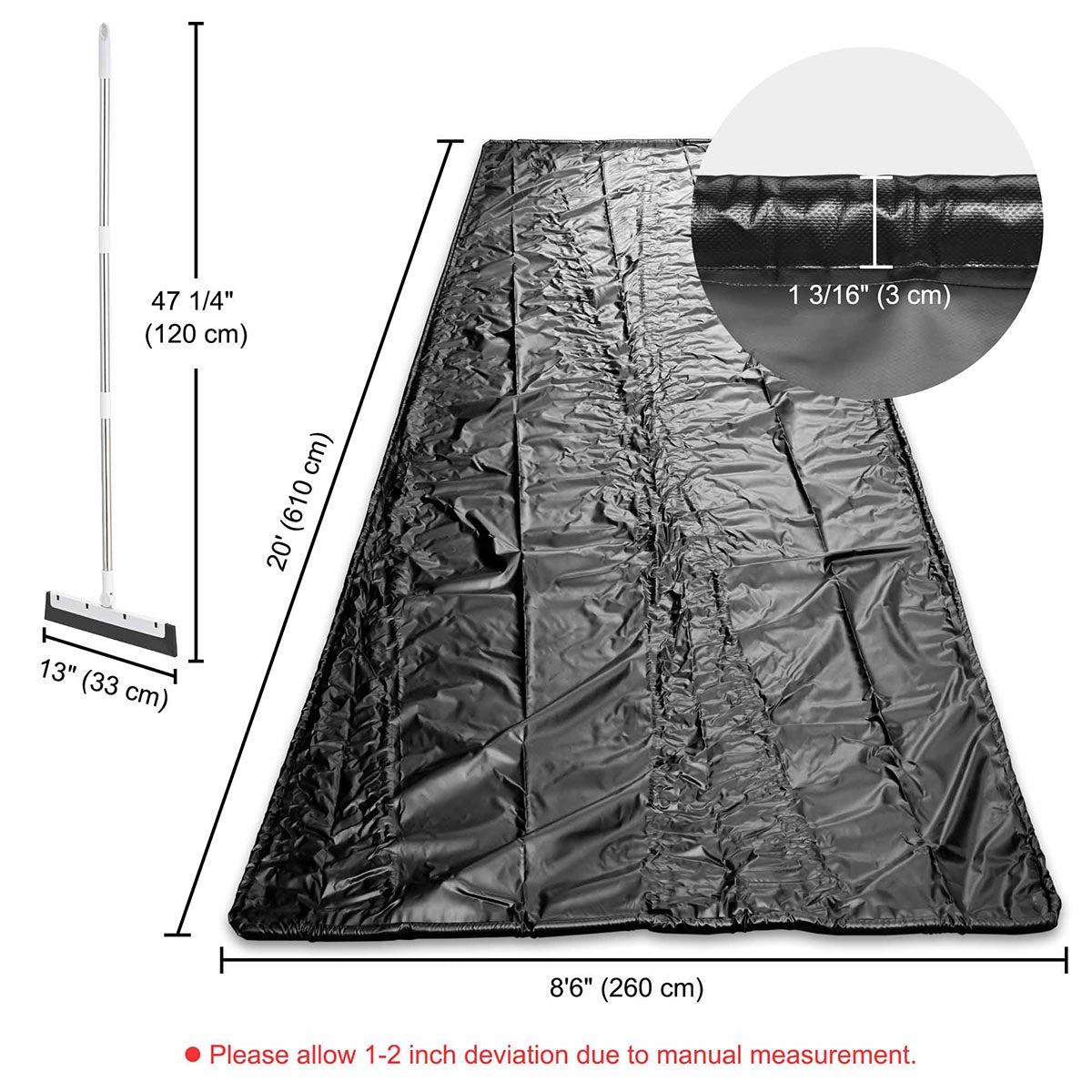 Yescom Garage Floor Containment Mat for Snow 8.5x20ft