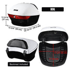 Yescom Motorcycle Trunk with Backrest Scooter Tour Pack White