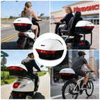 Yescom Motorcycle Trunk with Backrest Scooter Tour Pack White