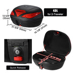 Yescom Motorcycle Trunk with Lights Quick Release Scooter Tour Pack
