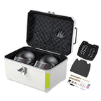 Yescom White Motorcycle Trunk Box with Backrest Scooter Tour Pack