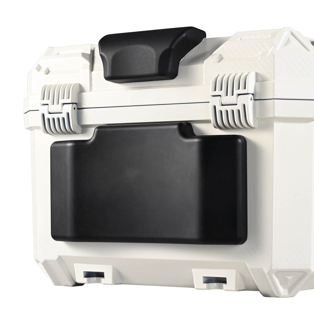 Yescom White Motorcycle Trunk Box with Backrest Scooter Tour Pack
