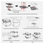 Yescom White Motorcycle Trunk Box with Backrest Scooter Tour Pack
