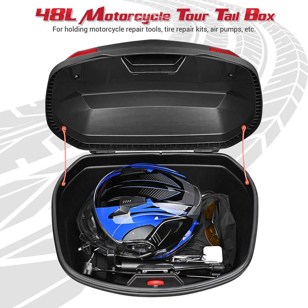 Yescom Motorcycle Scooter Trunk Tail Box Topcase Black