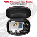 Yescom Motorcycle Scooter Trunk Tail Box Topcase Black