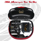 Yescom Motorcycle Trunk with Backrest Scooter Tour Pack Gloss Black