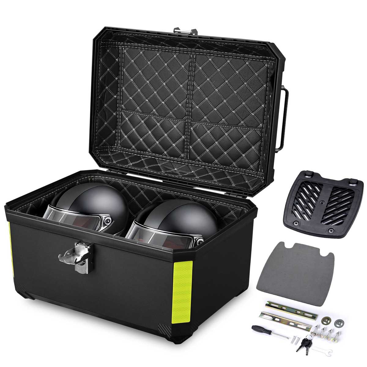 Yescom Motorcycle Trunk Box with Backrest Scooter Tour Pack