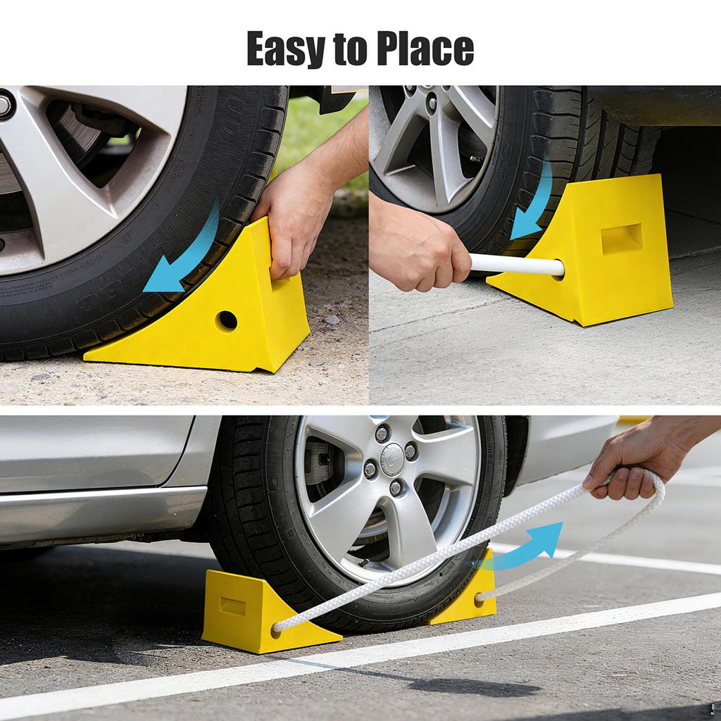 Yescom Wheel Chocks 2ct. for 24-32in. Tire, 33,000lbs GVWR, Polyurethane