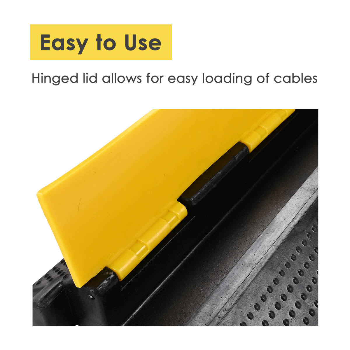 Yescom Cable Ramp Protector Rubber Cable Cover 1-Channel for 2" Cables