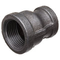 Straight Black Coated Malleable Iron Pipe Fitting, 1-1/4" x 3/4" Pipe, Female BSPT, Malleable Iron