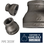 3 in. x 2 in. Black Reducing Coupling