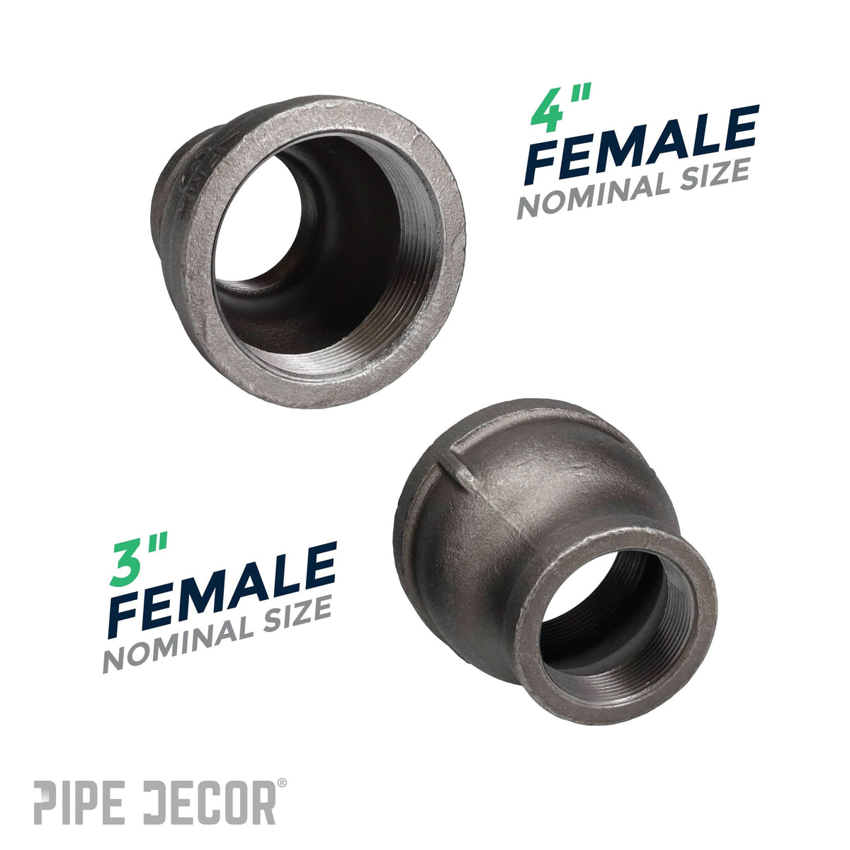 4 in. x 3 in. Black Reducing Coupling