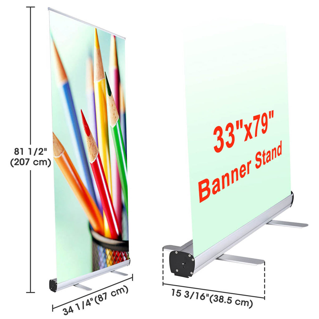 Yescom Retractable Banner Stand for Events Trade Shows Custom Printed 33x79