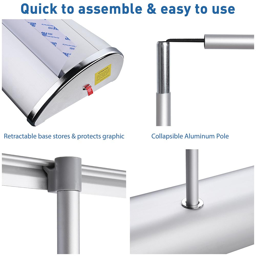 Yescom 33 x 79 in Aluminum Trade Show Retractable Banner Stands 5ct.