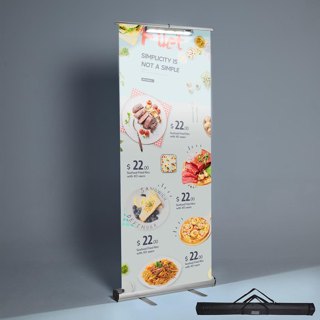 Yescom Illuminated Retractable Banner Stand Kit 33 x 79 in