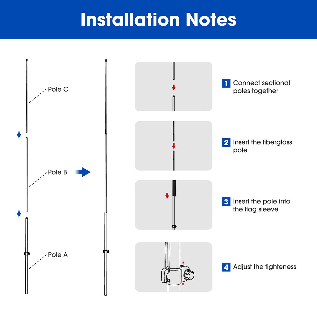 Yescom Feather Flag Pole Kit - 10 Sets, Base Type Options