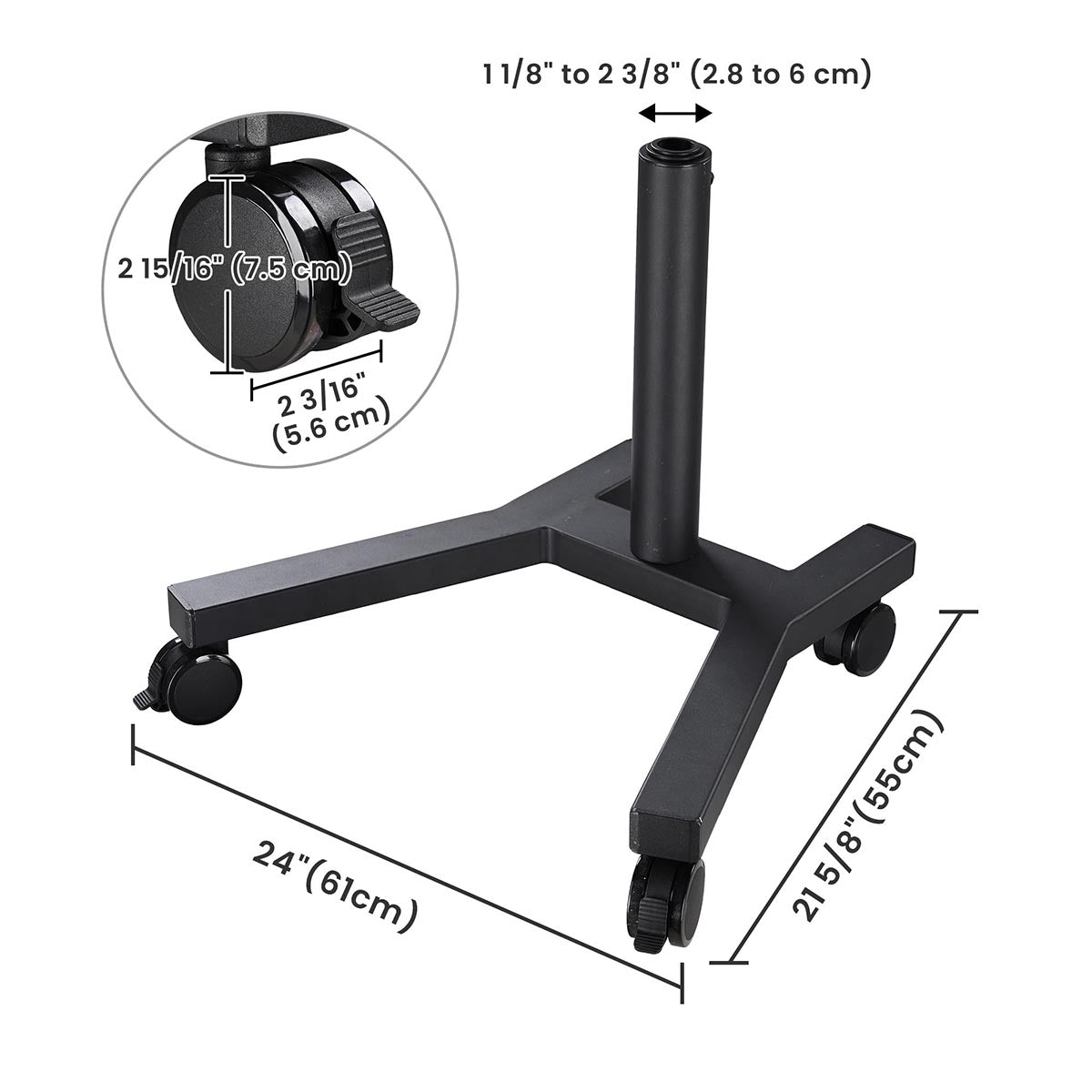 WinSpin Mobile Stand for Poles up to D2 3/8" (Prize Wheel Display Stand)