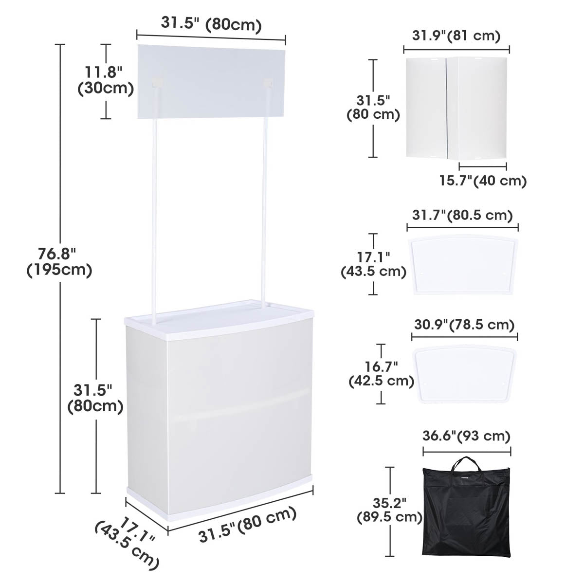 Yescom Portable Trade Show Promotion Table Counter Demo Display