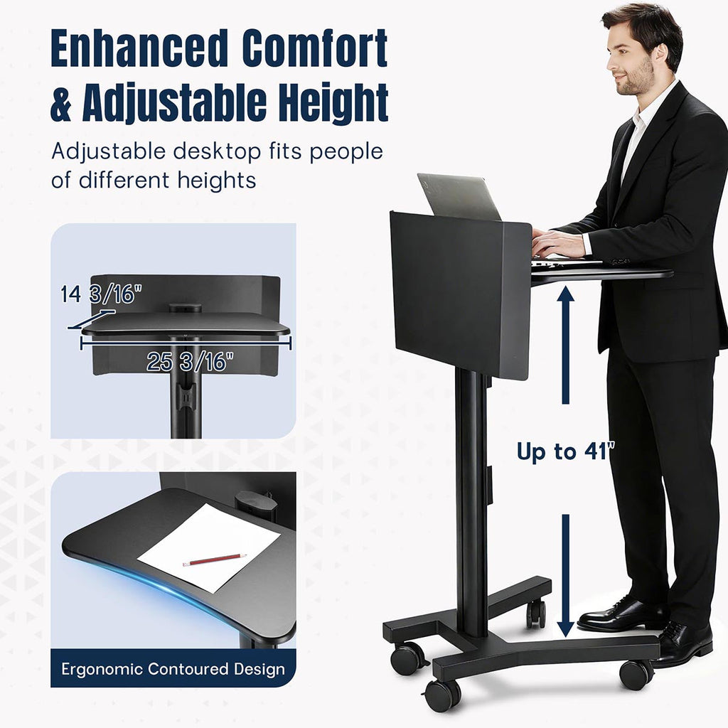 Yescom Mobile Laptop Stand Podium Desk Lectern on Wheels