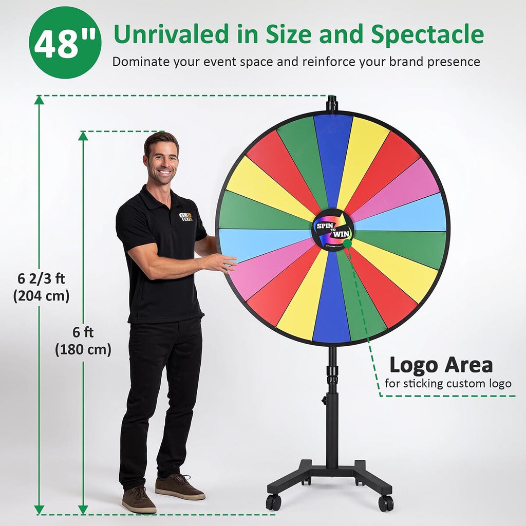 WinSpin 48" Rolling Stand Prize Wheel Color