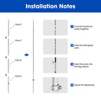 Yescom Teardrop Flag Pole Kit - 10 Sets, Base Type Options