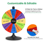 WinSpin 24" 14 Slot Floor Stand Color Clicker Dry Erase Prize Wheel