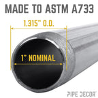1 in. x 5 in. Black Pipe