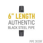 1 in. x 6 in. Black Pipe