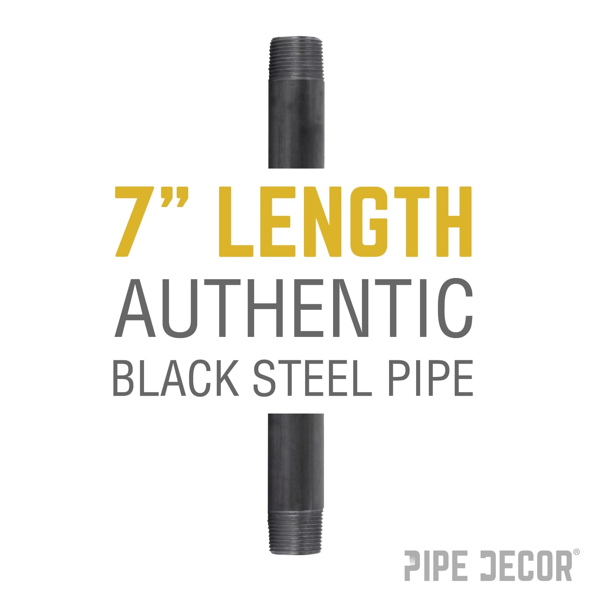 1 in. x 7 in. Black Pipe
