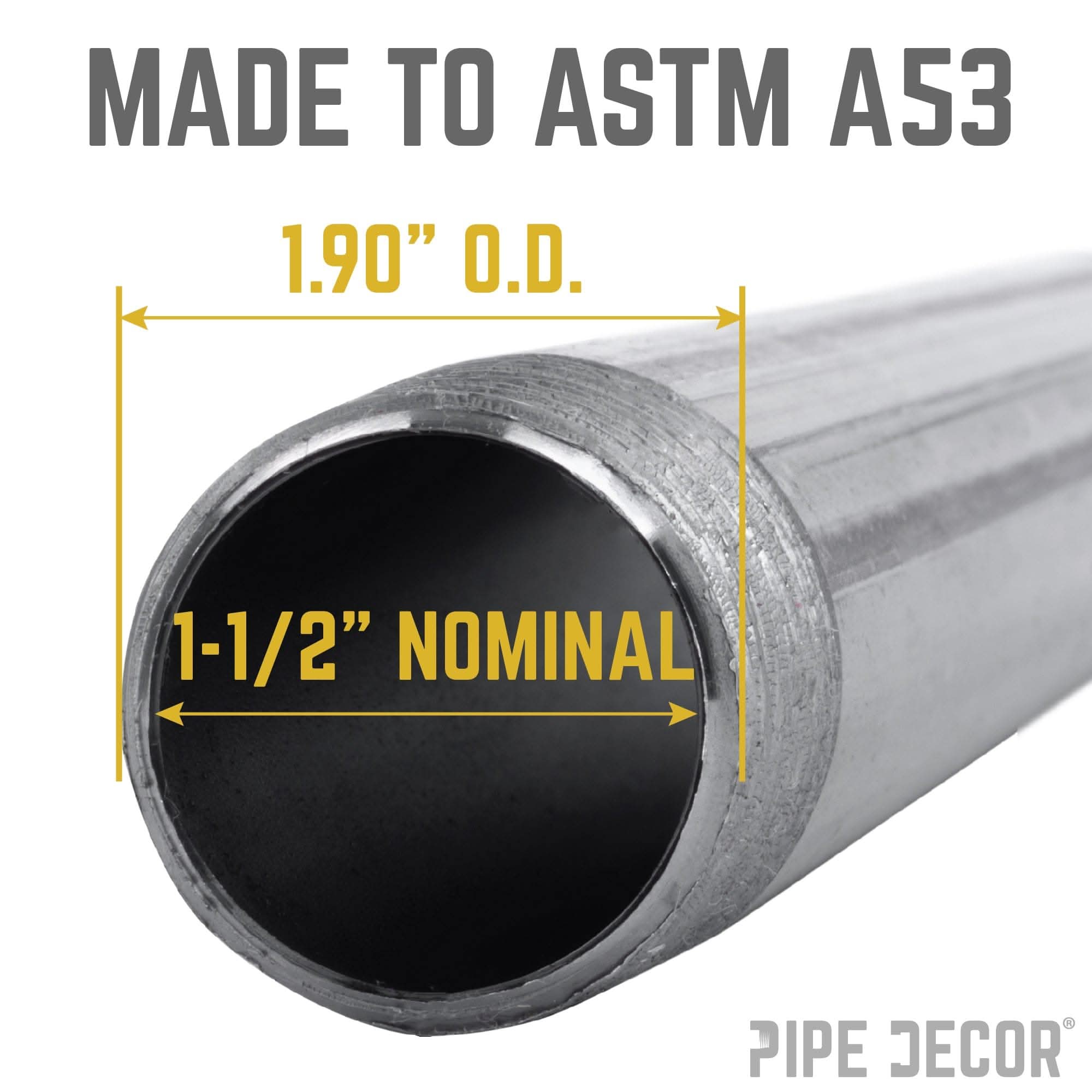 1 1/2 in. x 24 in. Black Pipe