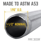 1 1/2 in. x 60 in. Black Pipe