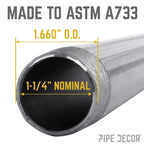 1 1/4 in. x 11 in. Black Pipe