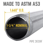1 1/4 in. x 24 in. Black Pipe