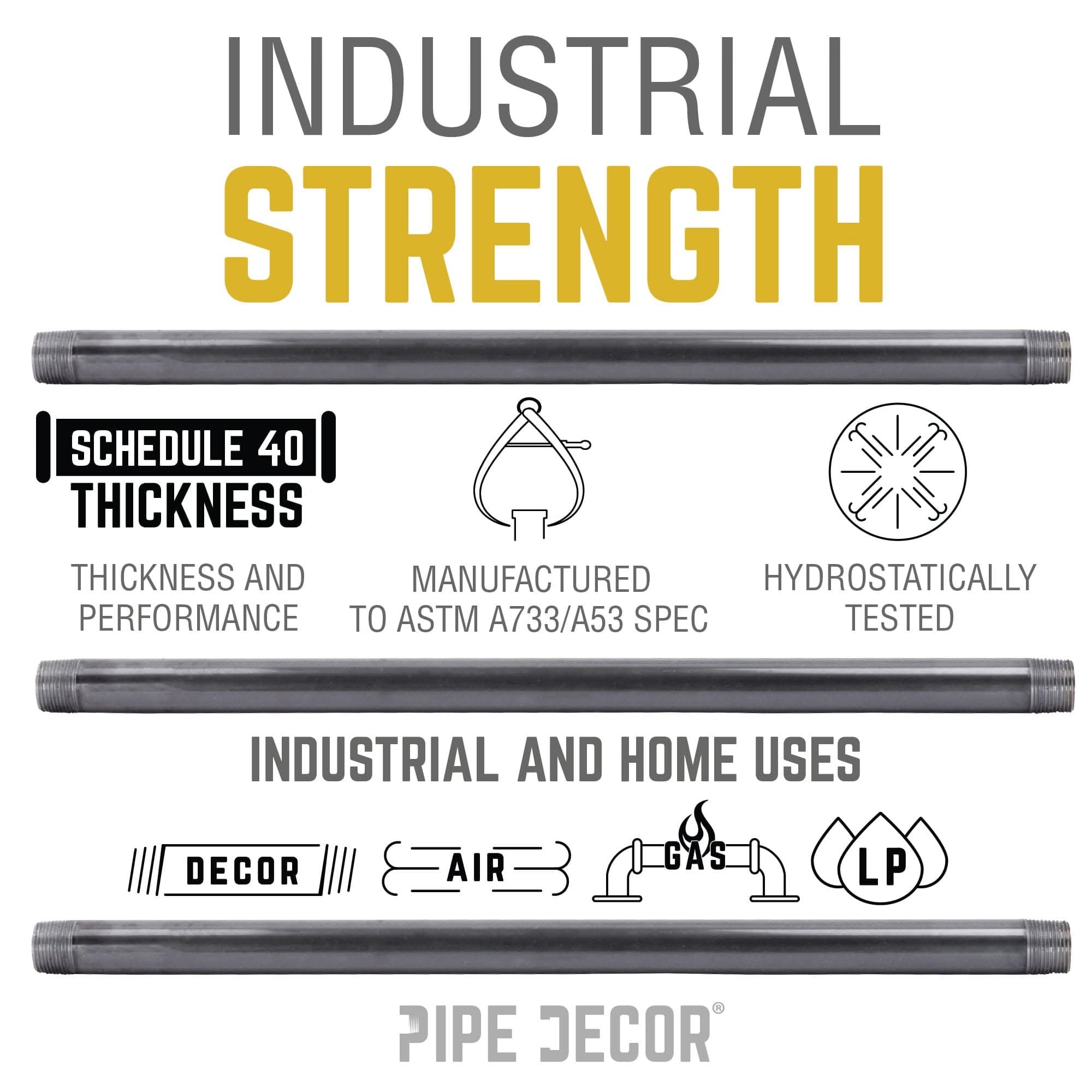 1 1/4 in. x 8 in. Black Pipe