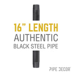1/2 in. x 16 in. Black Pipe