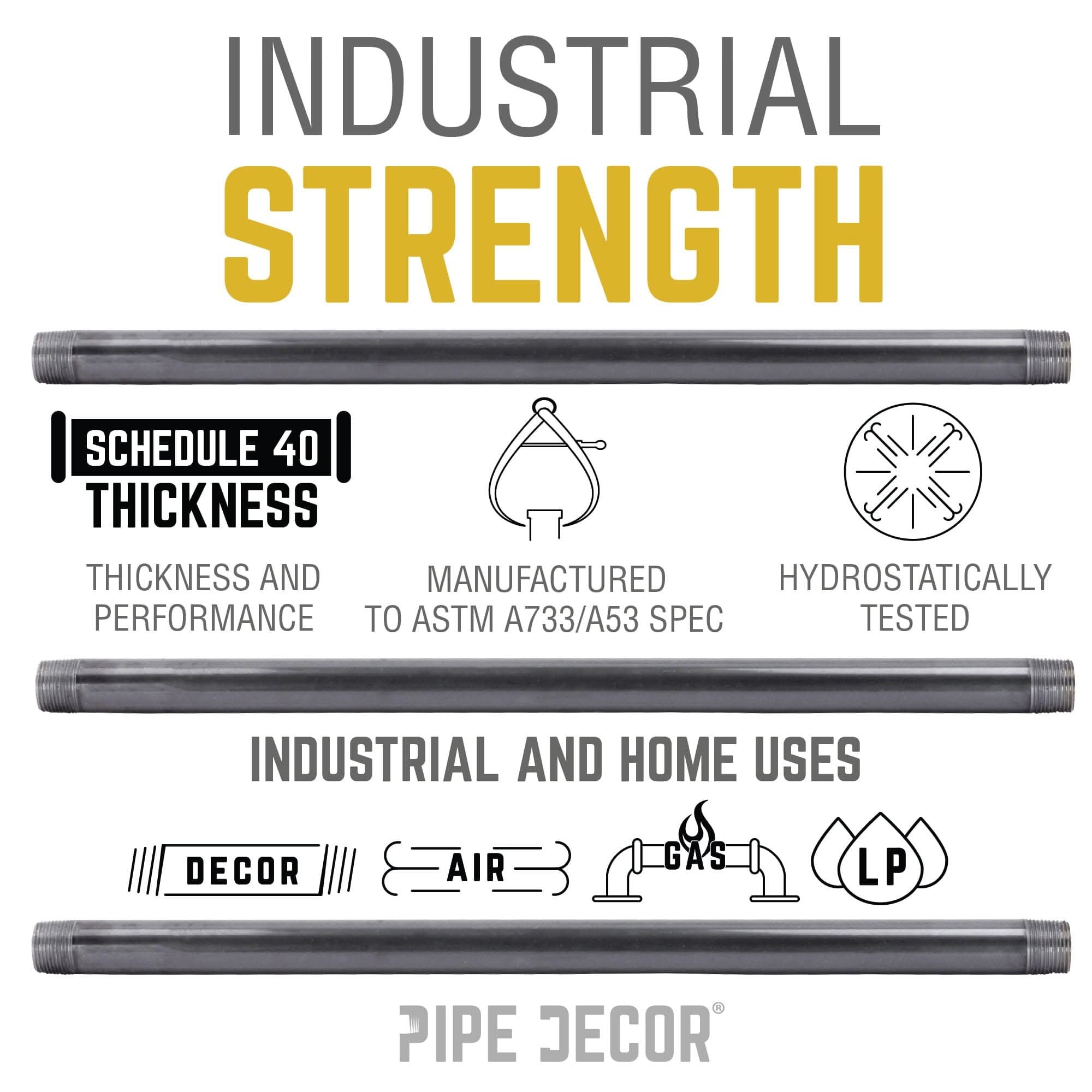 1/2 in. x 2 in. Black Pipe