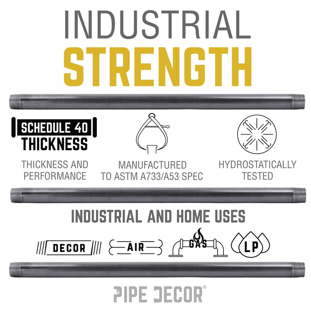 1/2 in. x Close Black Pipe