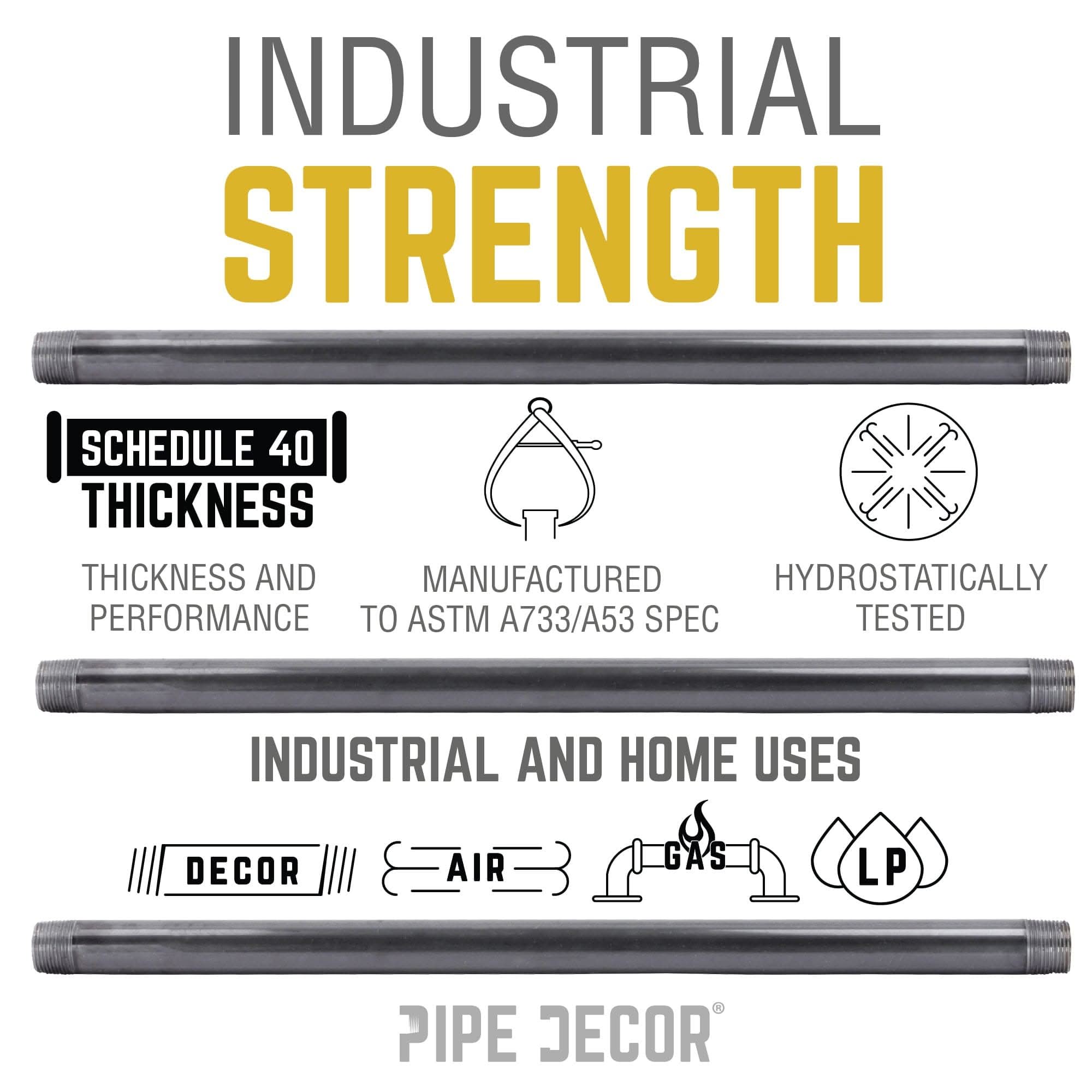 1/4 in. x 8  in. Black Pipe
