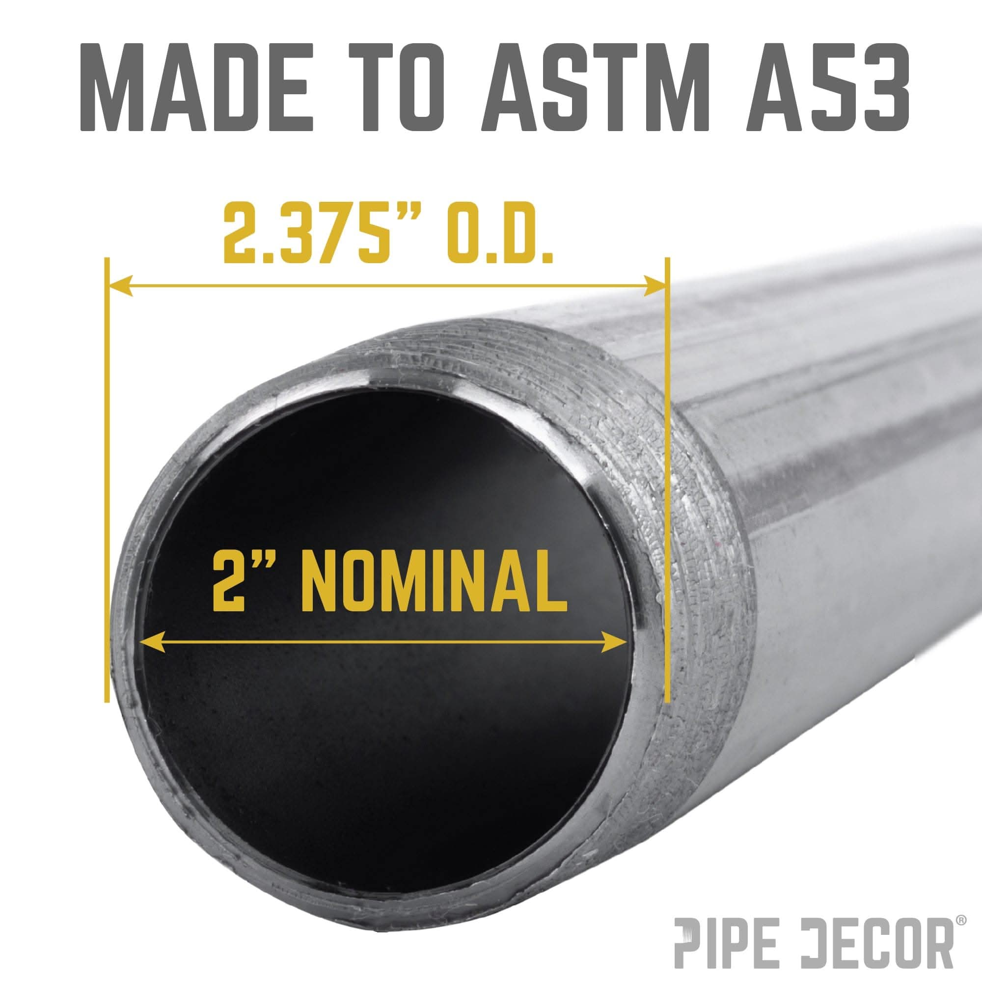 2 in. x 60 in. Black Pipe