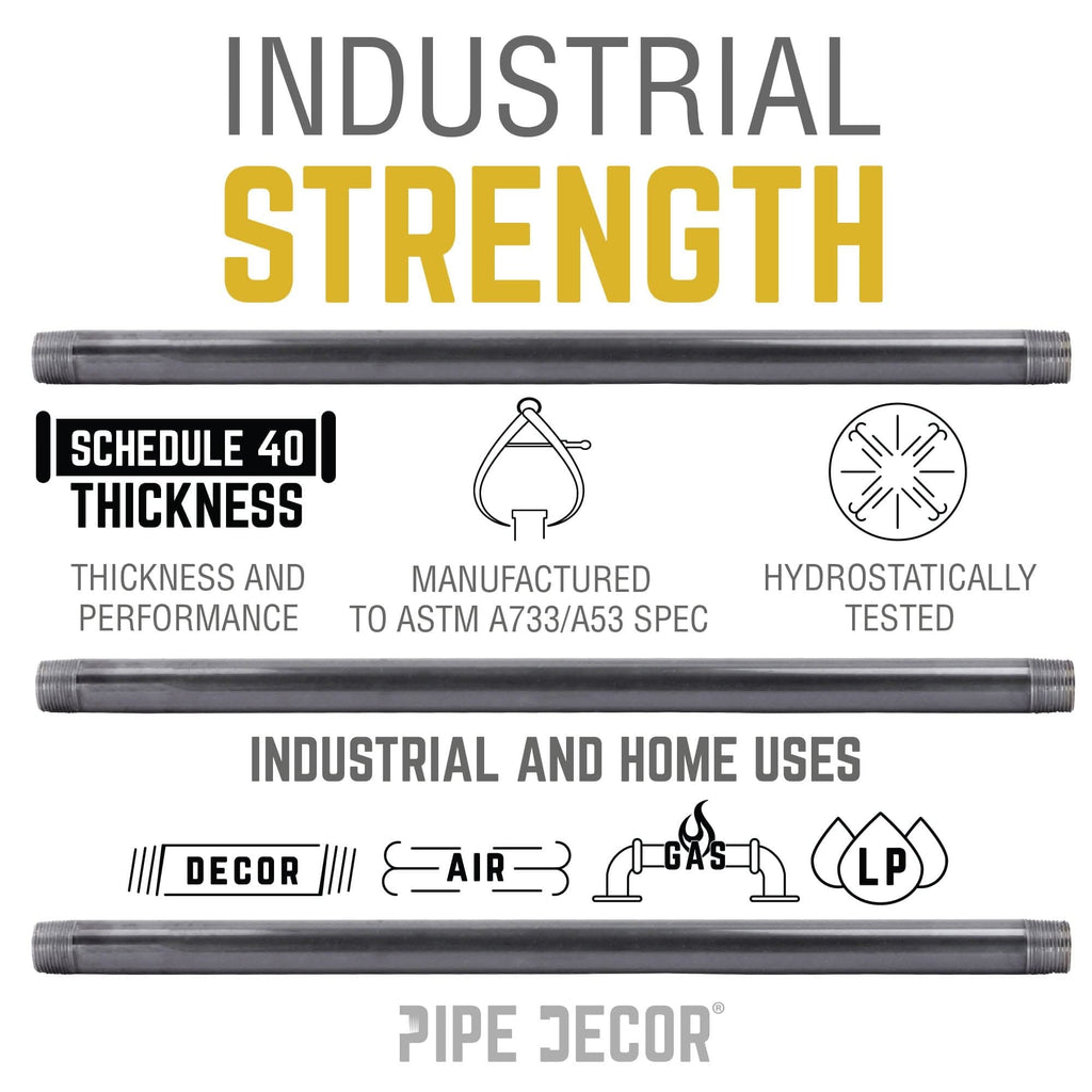3/4 in. x 8 in. Black Pipe
